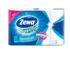 Papierov utierky, 2-vrstvov, 4 kote/bal, ZEWA "Wisch&Weg sparblatt"