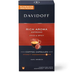Kvov kapsule, kompatibiln s Nespresso, 10 ks, DAVIDOFF "Rich Aroma"