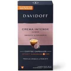 Kvov kapsule, kompatibiln s Nespresso, 10 ks,  DAVIDOFF "Crema Intense Lungo"