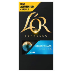 Kvov kapsule, kompatibiln s Nespresso, 10 ks, JACOBS DOUWE EGBERTS "L`OR Decaffeinato