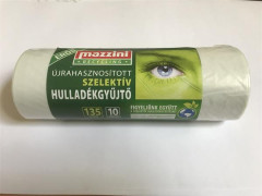 Vrecia na odpadky, na trieden odpad, recyklovan, siln, 135 l, 10 ks, 70x110 cm, 25 , MAZZINI, priehadn
