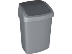 Odpadkov k s vklopnm vekom, 25 l, CURVER "Swing top", strieborn/grafitov