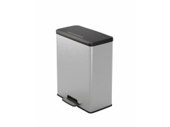 Odpadkov k, pedlov, recyklovan plast, 65 l, CURVER "Deco bin", ierna/strieborn