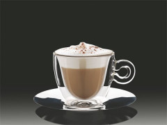 lka na cappuccino, nerezov podlka, dvojit sklo, 16,5 cl, 2 ks, "Thermo"