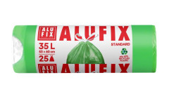 Vrecia na odpadky, zaahovacie, 35 l, 25 ks, 53x60 cm, 15 , ALUFIX, zelen