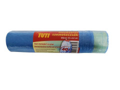 Vrecia na odpadky, zaahovacie, 40 l, 15 ks, 55x62 cm, 14 , TUTI, modr