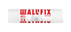 Vrecia na odpadky, s ukom, 60 l, 12 ks, 63x71 cm, 10 , ALUFIX, biela
