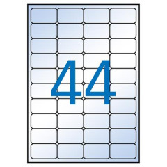 Etikety, 48,5x25,4 mm, polyester, zaoblen rohy, APLI, priehadn, 440 etikiet/bal