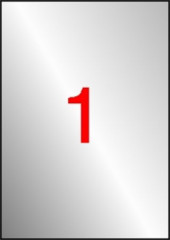 Etikety, 210x297 mm, polyester, odoln voi poveternostnm podmienkam, APLI, strieborn, 20 etikiet/bal