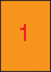 Etikety, 210x297 mm, farebn, APLI, nenov oranov, 100 etikiet/bal