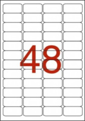 Etikety, 45,7x21,2 mm, polyester, odoln voi poveternostnm podmienkam, zaoblen rohy, biela, APLI, 960 etikiet/bal