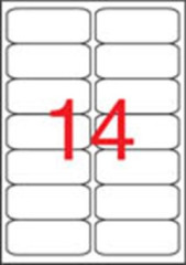 Etikety, 99,1x38,1 mm, polyester, odoln voi poveternostnm podmienkam, zaoblen rohy, biela, APLI, 280 etikiet/bal