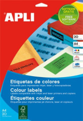 Etikety, 105x148 mm, farebn, APLI, modr, 80 etikiet/bal