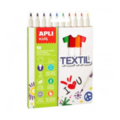 Fixka na textil, 2,9 mm, APLI Kids "MarkersTextil", 10 rznych farieb