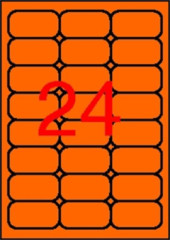 Etikety, 64x33,9 mm, farebn, zaoblen rohy, APLI, nenov oranov, 480 etikiet/bal