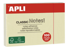 Samolepiaci bloek, 50x75 mm, 100 listov, APLI, lt