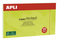 Samolepiaci blok, 125x75 mm, 100 listov, APLI, zelen