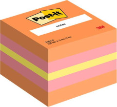 Samolepiaci bloek, 51x51 mm, 400 listov, 3M POSTIT, pink