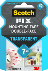 Lepiaca pska, priehadn, obojstrann, 19 mm x 1,5 m, 3M SCOTCH "Transparent"