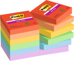 Samolepiaci bloek, 48x48 mm, 12x90 listov, 3M POSTIT "Super Sticky Playful", mix farieb