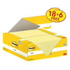 Samolepiaci bloek, 38x51 mm, 18+6x100 listov, 3M POSTIT, lt