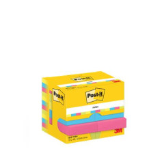 Samolepiaci bloek, 38x51 mm, 12x100 listov, 3M POSTIT, energick farby