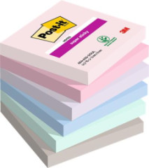 Samolepiaci bloek, 76x76 mm, 6x90 listov, 3M POSTIT "Super Sticky Soulful", mix farieb