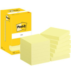Poznmkov bloek, 76x76 mm, 12x100 listov, 3M POSTIT, lt