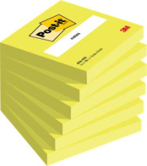Samolepiaci blok, 76x76 mm, 6x100 listov, 3M POSTIT, nenov zelen