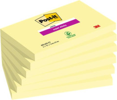 Samolepiaci bloek, 76x127 mm, 6x90 listov, 3M POSTIT "Super Sticky", lt