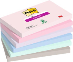 Samolpeiaci bloek, 76x127 mm, 6x90 listov, 3M POSTIT "Super Sticky Soulful", mix farieb