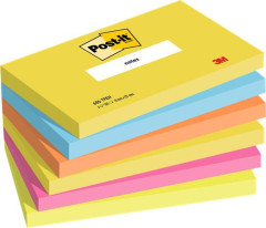 Samolepiaci bloek, 76x127 mm, 6x100  listov, 3M POSTIT, energick farby