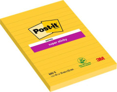 Samolepiaci bloek, 102x152 mm, 75 listov, linajkov, 3M POSTIT "Super Sticky", lt