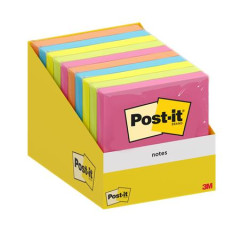 Samolepiaci bloek, 76x76 mm, 100 listov, 3M POSTIT, rzne farby