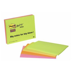 Samolepiaci bloek, 203x152 mm, 4x45 listov, 3M POSTIT "Super Sticky", mix farieb