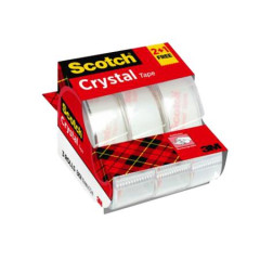 Dispenzor na lepiacu psku, manulny, 19 mm x 7,5 m, 3M SCOTCH "Crystal", 2+1 akcia