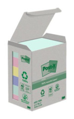 Samolepiaci bloek, 38x51 mm, 6x100 listov, ekologick, 3M POSTIT "Nature", mix pastelovch farieb