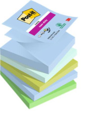 Samolepiaci bloek, "Z", 76x76 mm, 5x90 listov, 3M POSTIT "Super Sticky Oasis", mix farieb