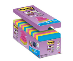Samolepiaci bloek, "Z", 76x76 mm, 16x90 listov, 3M POSTIT, "Super Sticky", mix farieb