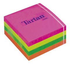 Samolepiaci bloek, 76x76 mm, 400 listov, TARTAN, mix nenov farby