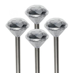 Zhradn lampa, sada, solrna, 4 ks, HOME, chrmov