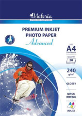 Fotopapier, pre atramentov tla, A4, 240 g, leskl, VICTORIA PAPER "Advanced"