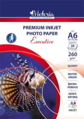 Fotopapier, pre atramentov tla, A6, 260 g, vysokoleskl, VICTORIA PAPER "Executive"
