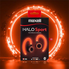 Slchadl, bezdrtov, Bluetooth, s mikrofnom, LED slchadl, MAXELL "Halo Sport", ierna