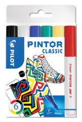 Dekoran popisova, sada,1 mm, PILOT "Pintor F", 6 druhov klasickch farieb