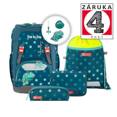 kolsk ruksak pre prvikov - 5dielny set, Step by Step GRADE Tropical Chameleon, AGR