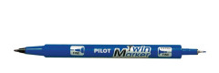 Permanentn popisova,  0,8/2 mm, obojstrann, PILOT "Twin", modr