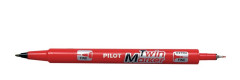 Permanentn popisova,  0,8/2 mm, obojstrann, PILOT "Twin", erven