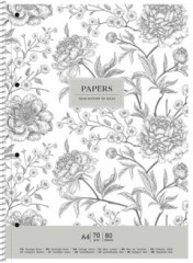 pirlov zoit, linajkov, A4+, 80 listov, SHKOLYARYK "Vintage flowers", mix