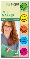 Zloky, papierov, 5x40 listov, 20x50 mm, SIGEL "Smile", mix farieb